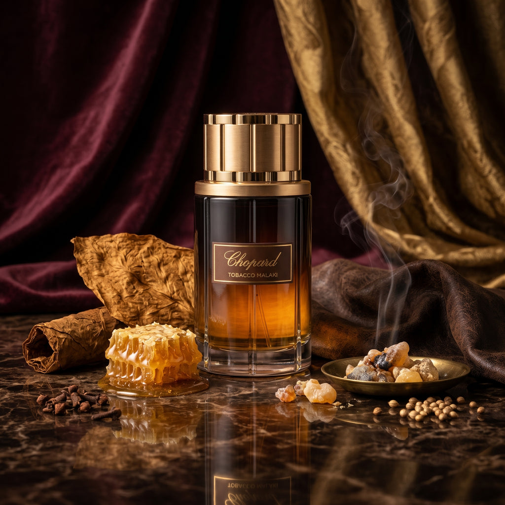 Chopard Tobacco Malaki ароматни нотки: тютюн, мед, подправки и смоли