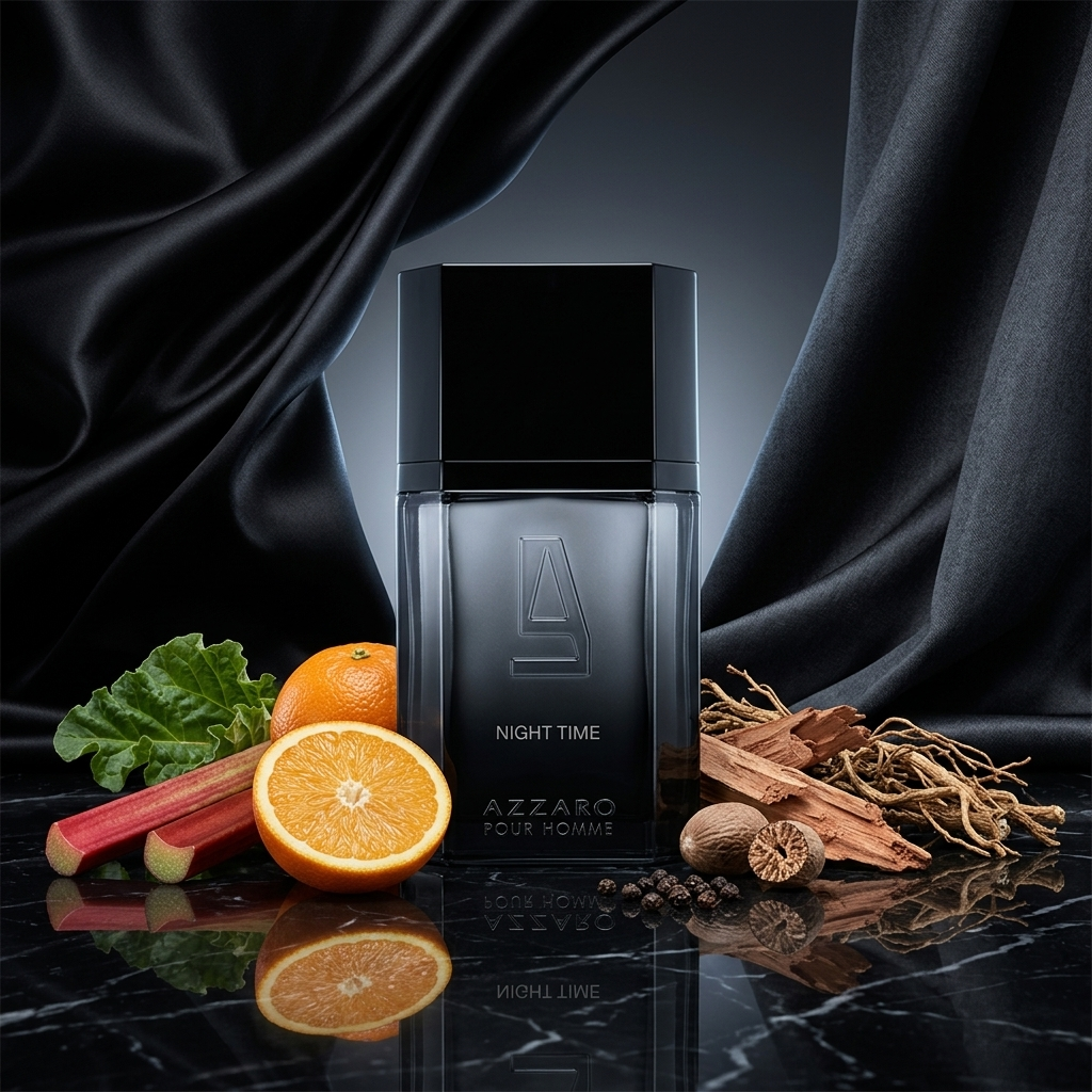 Azzaro Pour Homme Night Time в атмосферична нощна сцена