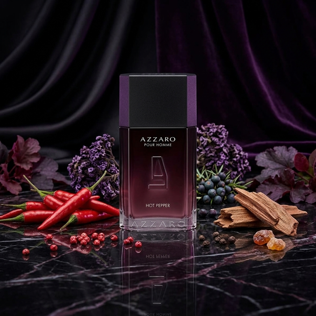 Azzaro Pour Homme Hot Pepper with notes of chili pepper, pink pepper and lavender