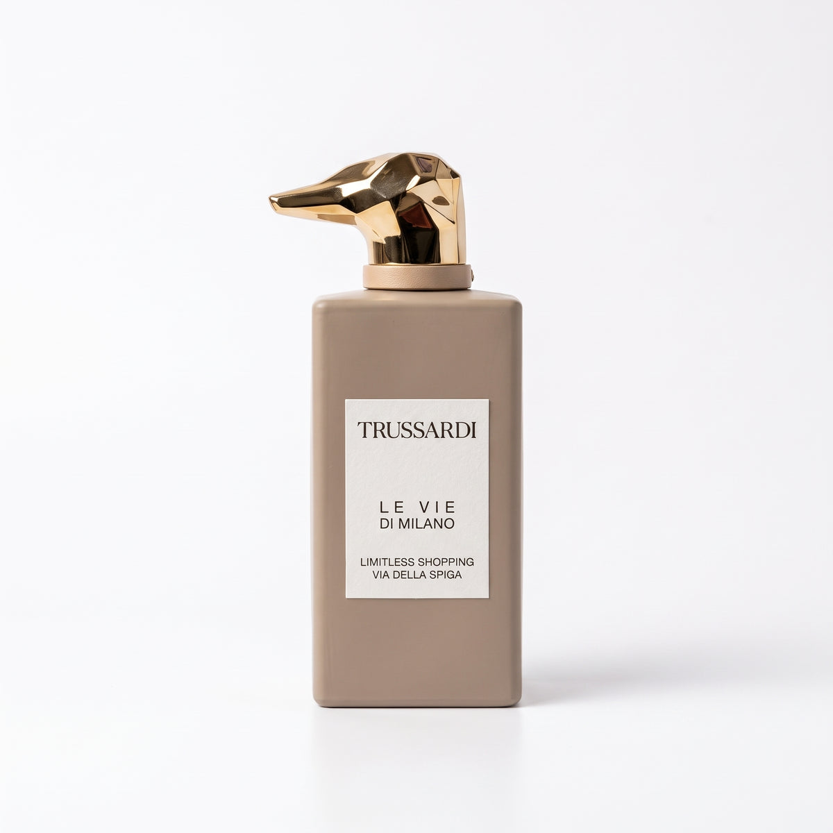 Trussardi Limitless Shopping Via della Spiga decant 5 ml and 10 ml, bottle on white background